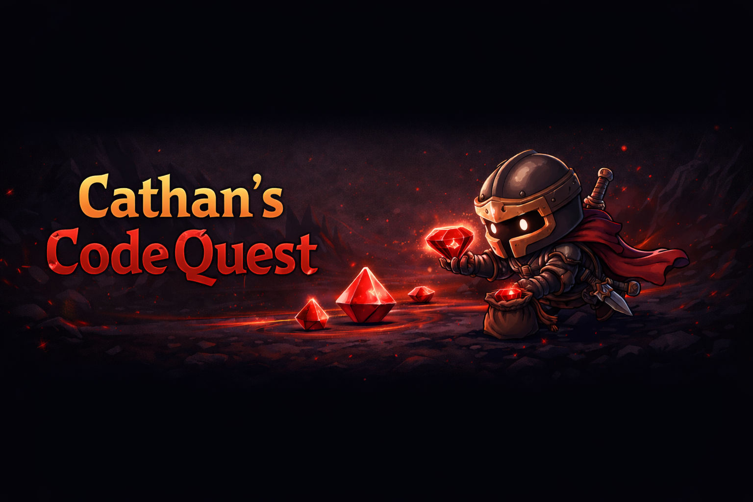 The warrior Cathan on his quest to finding ruby gems